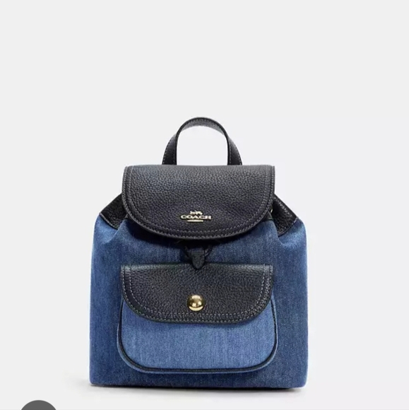 Coach Blue and Black Women's Backpack - Picture 1 of 6